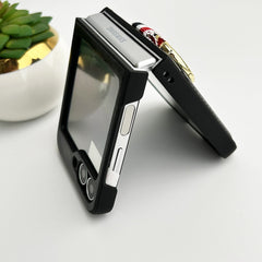 Samsung Galaxy Z Flip 5 PU Leather Card Holder Loop Front Screen Protector Case Cover