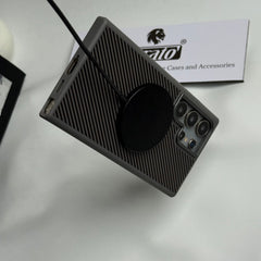 Samsung Galaxy S24 Ultra Premium Carbon Fiber Texture MagSafe Magnetic Case Cover