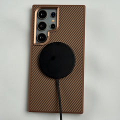 Samsung Galaxy S24 Ultra Premium Carbon Fiber Texture MagSafe Magnetic Case Cover