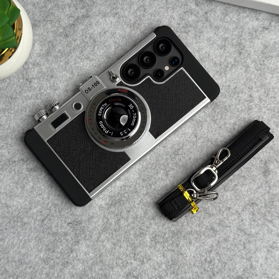 Samsung S22 Ultra 3D Retro Vintage Camera Case Cover