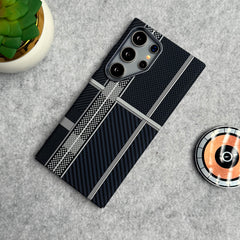 Samsung Galaxy S23 Ultra Carbon Fiber Texture Aramid Design Hard Pc MagSafe Case Cover