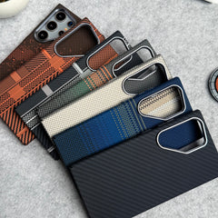 Samsung Galaxy S23 Ultra Carbon Fiber Texture Aramid Design Hard Pc MagSafe Case Cover