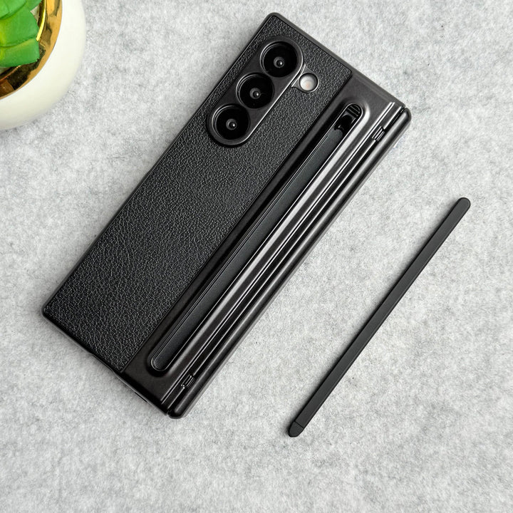 Samsung Galaxy Z Fold 5 Chrome Plating front Glass Protection Hinge Case Folding Cover