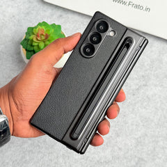 Samsung Galaxy Z Fold 5 Chrome Plating front Glass Protection Hinge Case Folding Cover