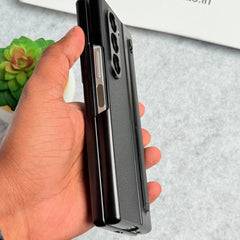 Samsung Galaxy Z Fold 5 Chrome Plating front Glass Protection Hinge Case Folding Cover