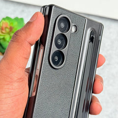 Samsung Galaxy Z Fold 5 Chrome Plating front Glass Protection Hinge Case Folding Cover