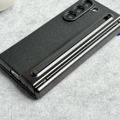 Samsung Galaxy Z Fold 5 Chrome Plating front Glass Protection Hinge Case Folding Cover