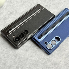 Samsung Galaxy Z Fold 5 Chrome Plating front Glass Protection Hinge Case Folding Cover