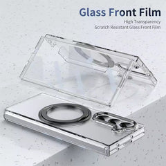 Samsung Galaxy Z Fold 6 Transparent 360°Rotating Magnetic Holder Case Cover