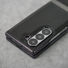 Samsung Galaxy Z Fold 7 Stripe PU Leather Side Chrome Case Cover