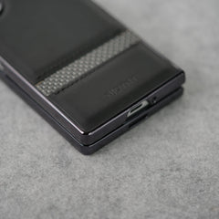 Samsung Galaxy Z Fold 7 Stripe PU Leather Side Chrome Case Cover