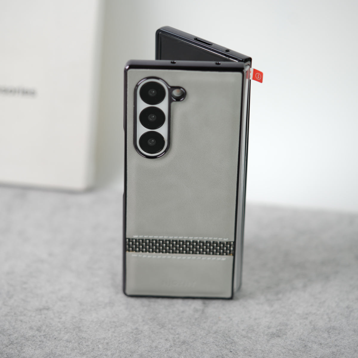 Samsung Galaxy Z Fold 7 Stripe PU Leather Side Chrome Case Cover