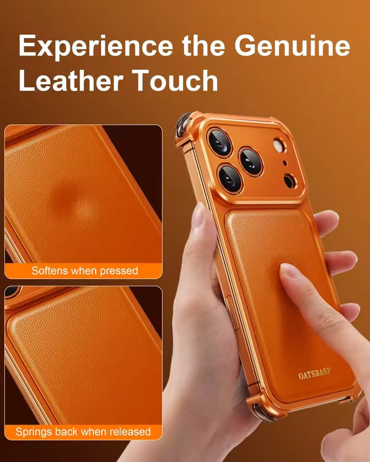 iPhone 17 Pro 9-Shaped Frameless Metal Bumper Case with Hidden Lens Stand | Shockproof Aviation-Grade Alloy Frame