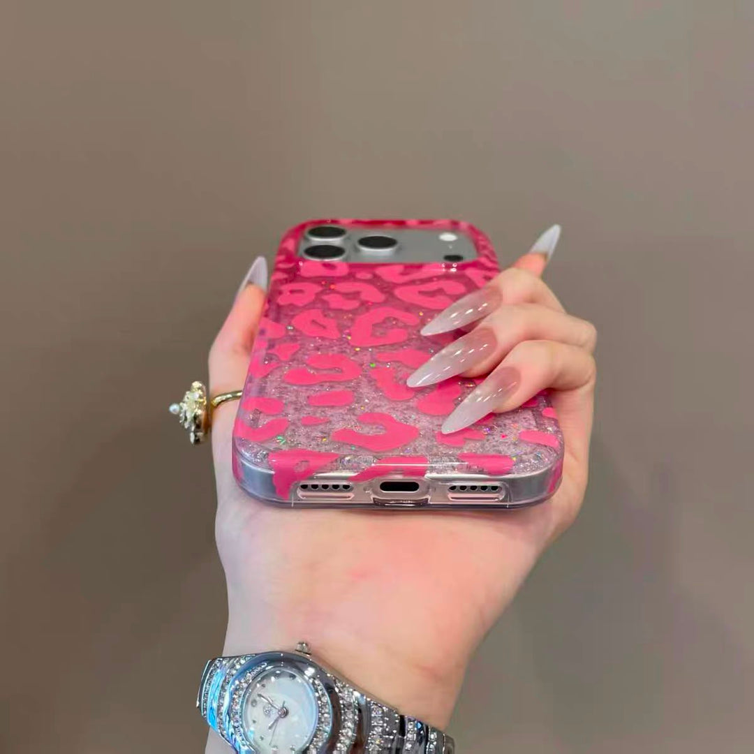 Glitter Leopard Print Case for iPhone | Sparkle TPU Protective Cover