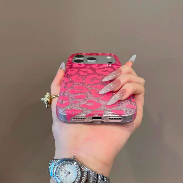 Glitter Leopard Print Case for iPhone | Sparkle TPU Protective Cover
