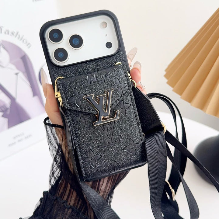 Luxury Crossbody Wallet Case with Card Holder for iPhone 17 Series