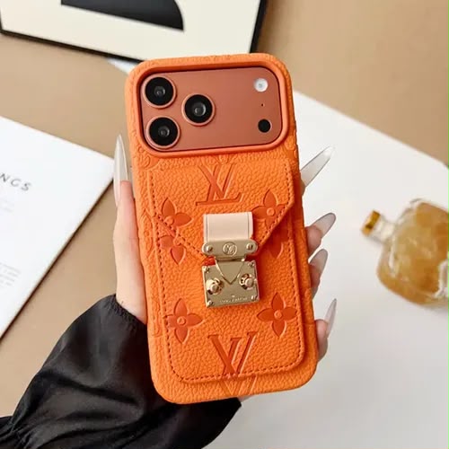 Luxury Embossed Leather Card Holder Case for iPhone 17 Series