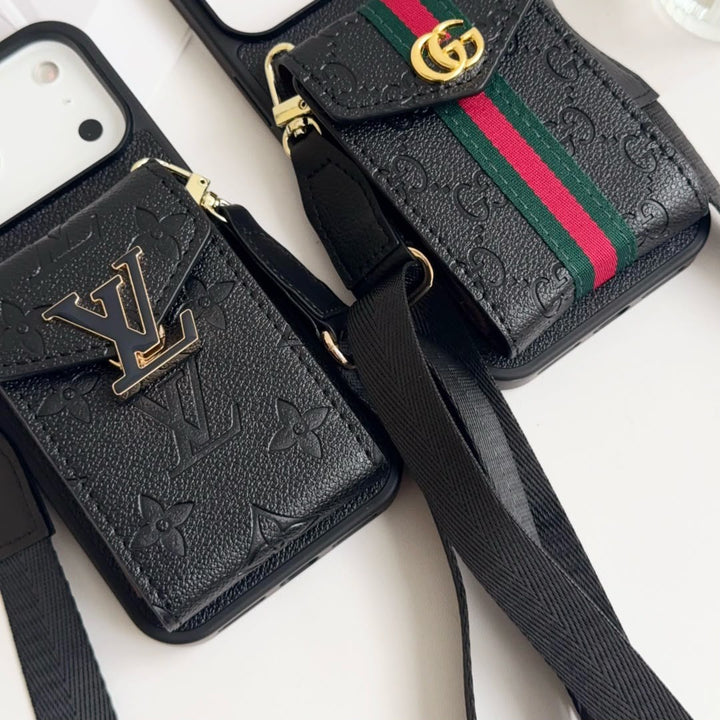 Luxury Crossbody Wallet Case with Card Holder for iPhone 17 Series