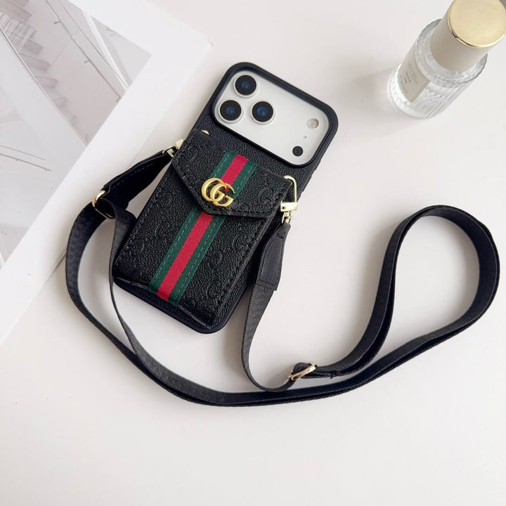 Luxury Crossbody Wallet Case with Card Holder for iPhone 17 Series