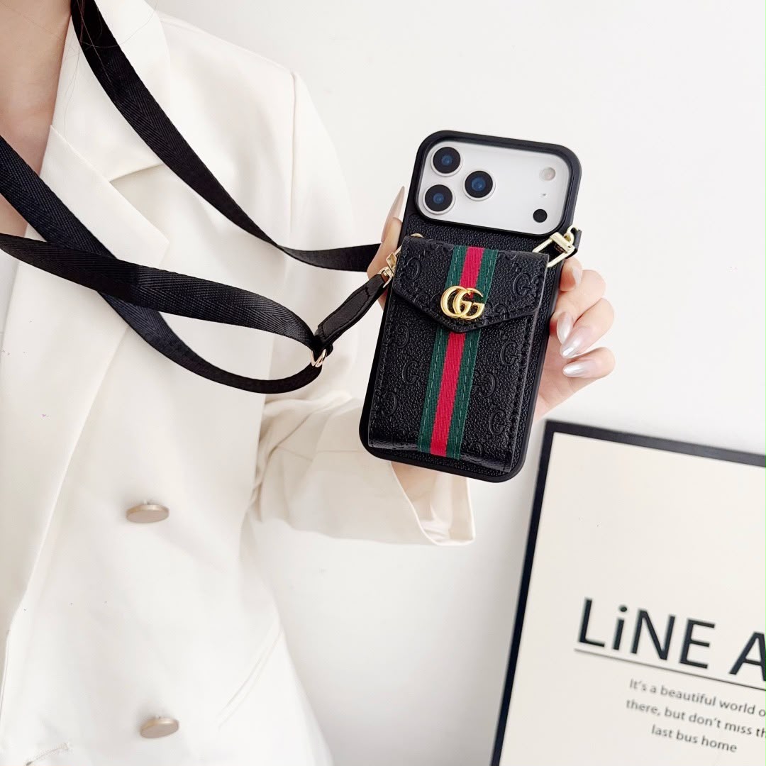Luxury Crossbody Wallet Case with Card Holder for iPhone 17 Series
