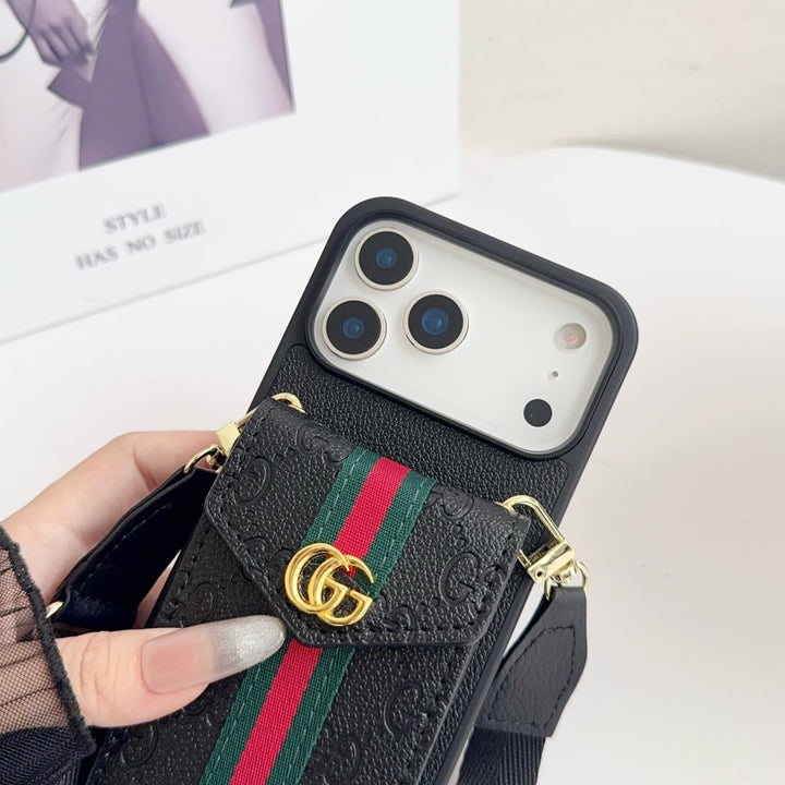 Luxury Crossbody Wallet Case with Card Holder for iPhone 17 Series