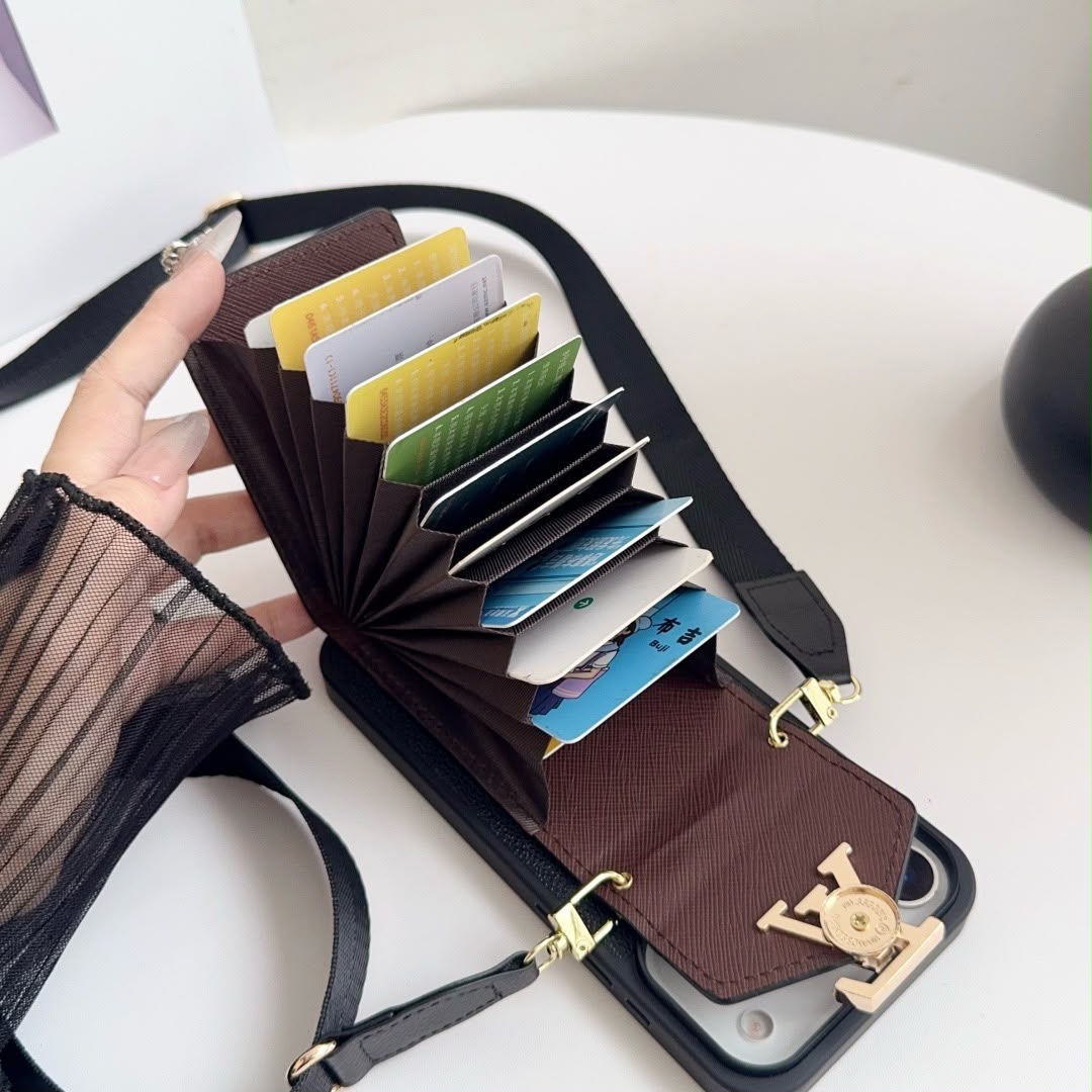 Luxury Crossbody Wallet Case with Card Holder for iPhone 17 Series
