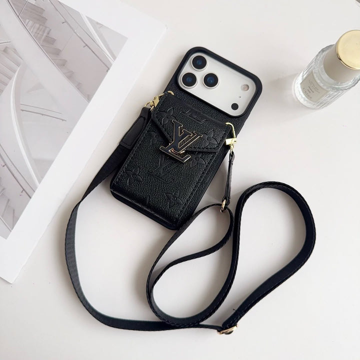 Luxury Crossbody Wallet Case with Card Holder for iPhone 17 Series