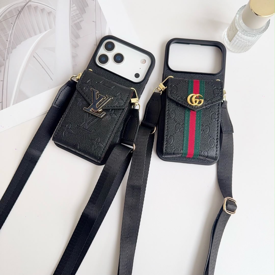 Luxury Crossbody Wallet Case with Card Holder for iPhone 17 Series