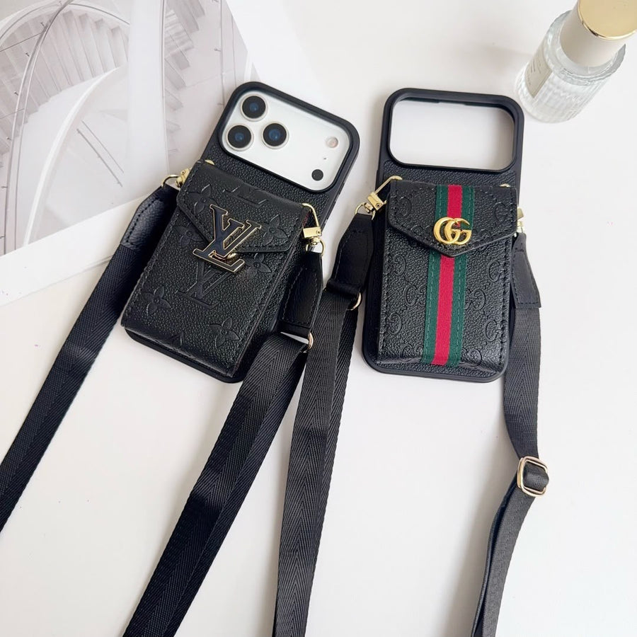 Luxury Crossbody Wallet Case with Card Holder for iPhone 17 Series