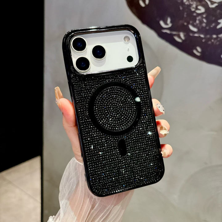 iPhone 17 Series Glitter Diamond MagSafe Phone Case with Metallic Finish