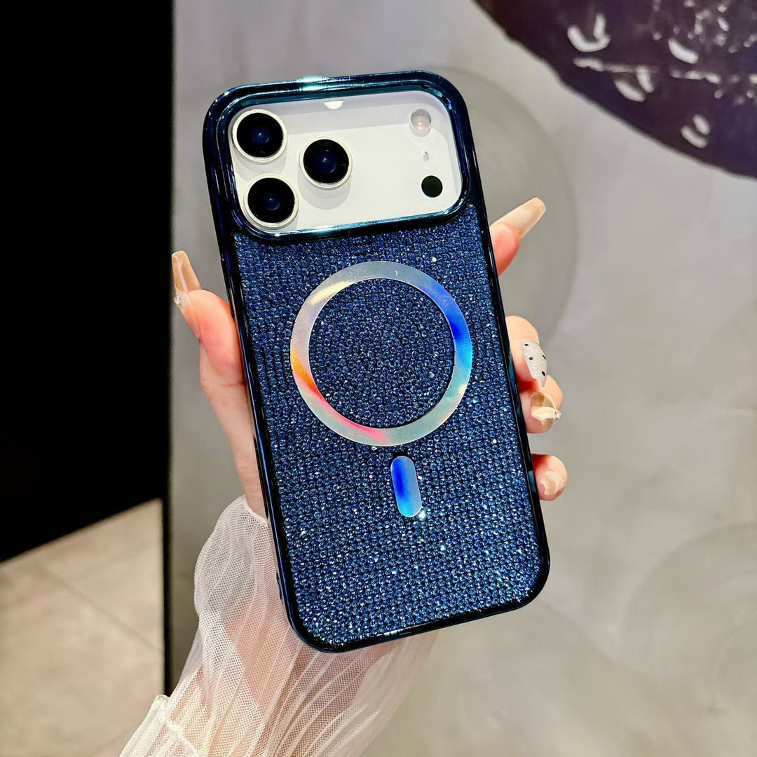 iPhone 17 Series Glitter Diamond MagSafe Phone Case with Metallic Finish