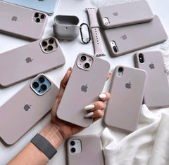 iPhone 15 Series Liquid Silicone Case Cover (Light Grey)