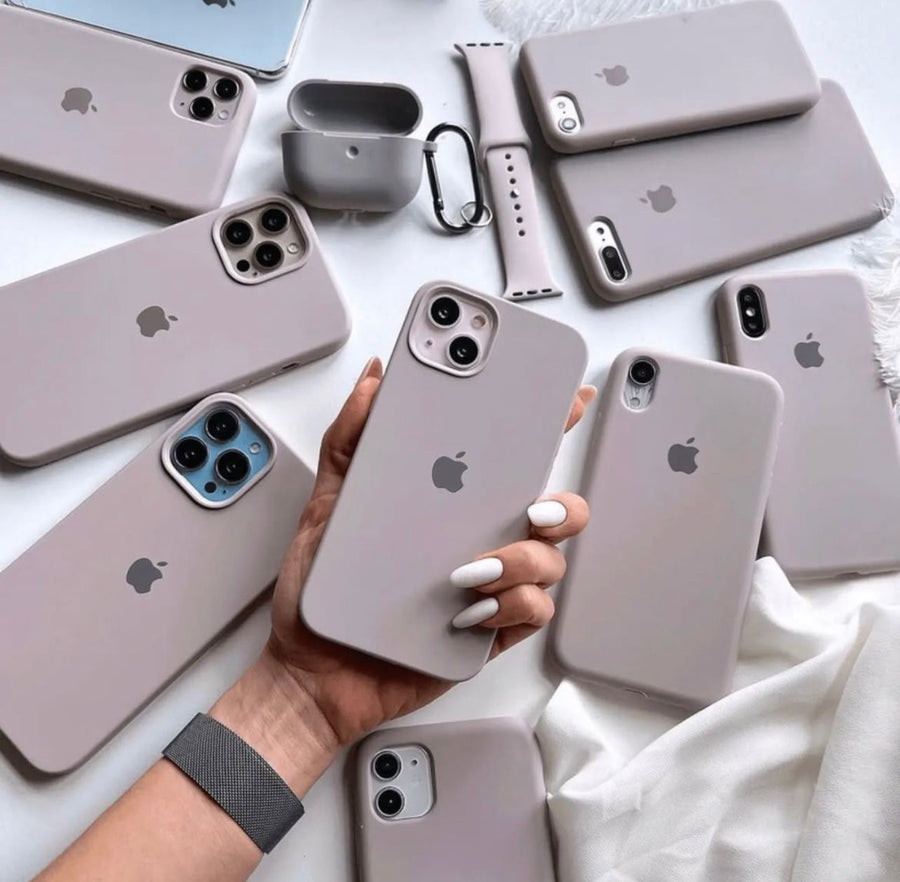 iPhone 15 Series Liquid Silicone Case Cover (Light Grey)
