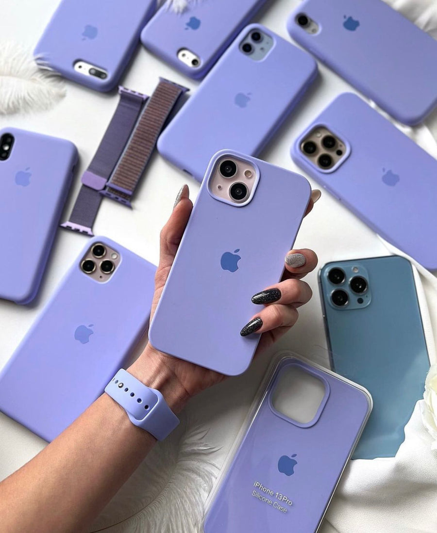 iPhone 15 Series Liquid Silicone Case Cover (Lavender)