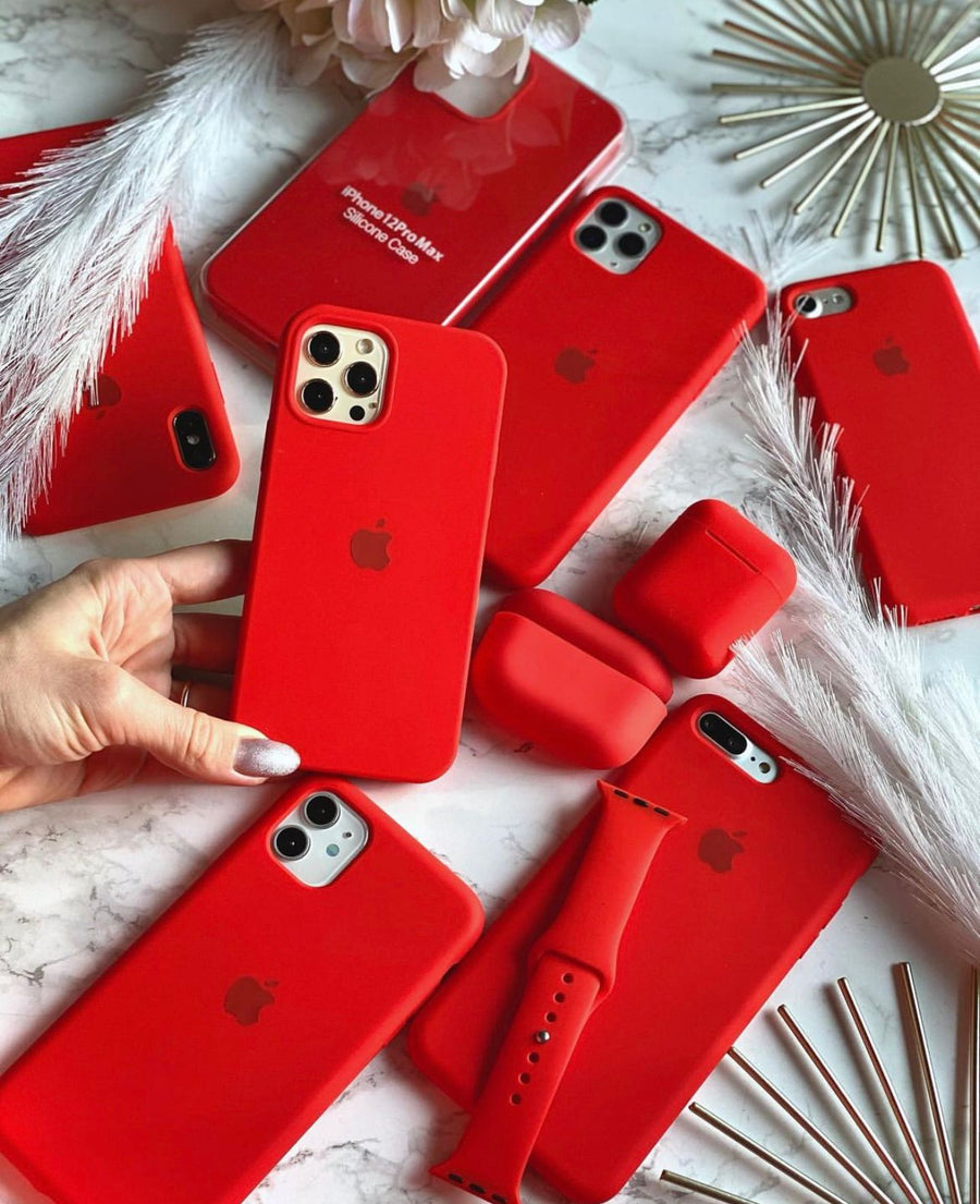 iPhone 15 Series Liquid Silicone Case Cover (Red)