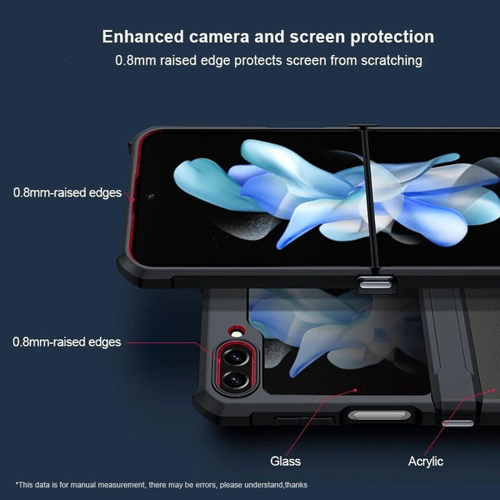 Samsung Galaxy Z Flip 6 Airbags Bumper Transparent Back Case Cover (Black)
