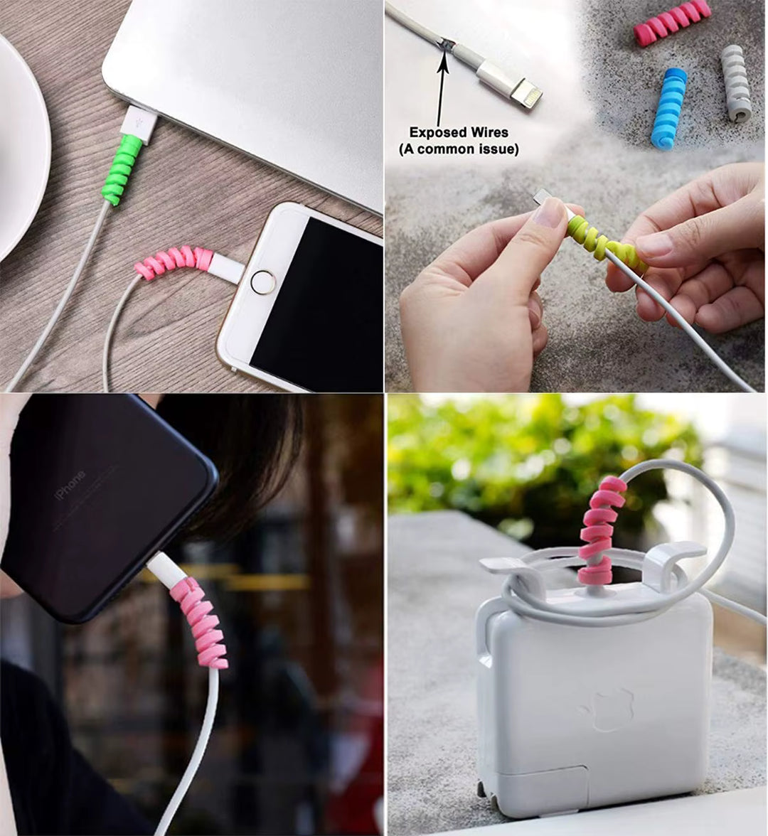 Combo 3-in-1 Desk & Mobile Accessories Combo | Microfiber Cleaning Cloth + Cable Protector + Mobile Phone Holder Stand | Travel Friendly Tech Essentials Kit for Home Office & Daily Use