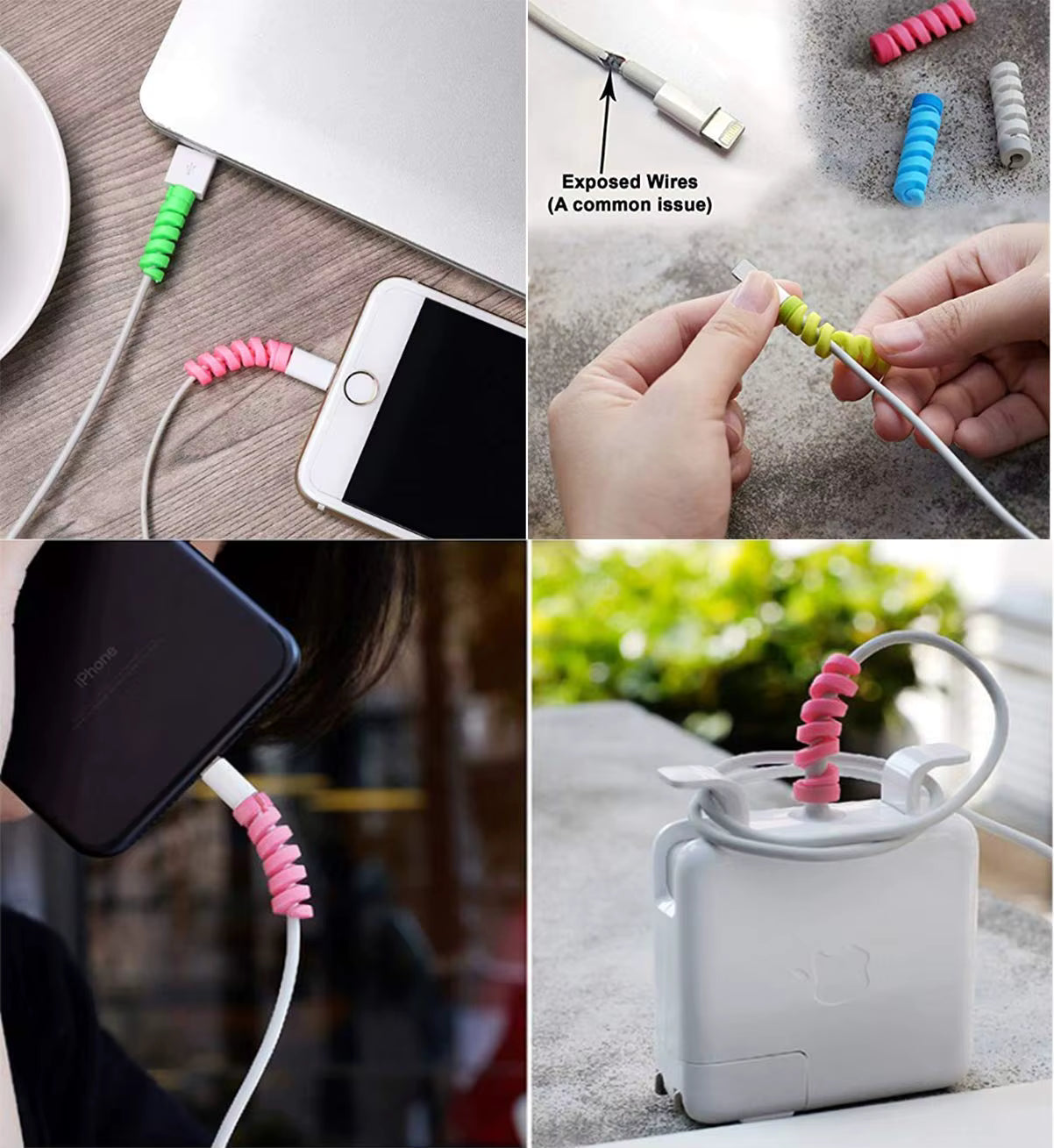 Combo 3-in-1 Desk & Mobile Accessories Combo | Microfiber Cleaning Cloth + Cable Protector + Mobile Phone Holder Stand | Travel Friendly Tech Essentials Kit for Home Office & Daily Use