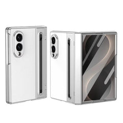 Samsung Galaxy Z Fold 8 Leather Texture front Glass Protection Hinge Case Folding Cover