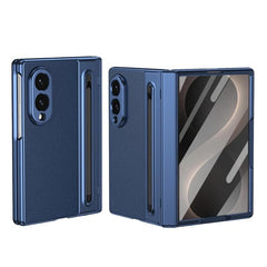 Samsung Galaxy Z Fold 8 Leather Texture front Glass Protection Hinge Case Folding Cover