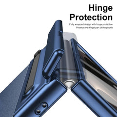 Samsung Galaxy Z Fold 8 Leather Texture front Glass Protection Hinge Case Folding Cover