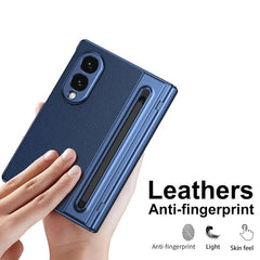 Samsung Galaxy Z Fold 8 Leather Texture front Glass Protection Hinge Case Folding Cover