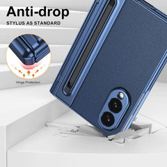 Samsung Galaxy Z Fold 8 Leather Texture front Glass Protection Hinge Case Folding Cover