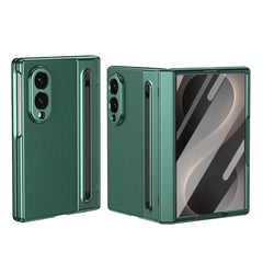 Samsung Galaxy Z Fold 8 Leather Texture front Glass Protection Hinge Case Folding Cover