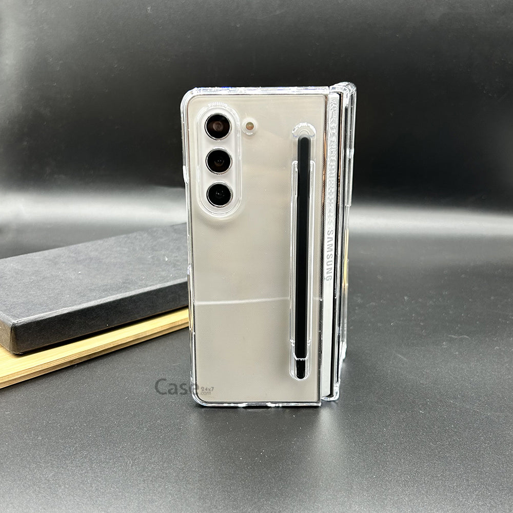 Samsung Galaxy Z Fold 5 Transparent Cristal Hard Shell Cover Case With S-Pen