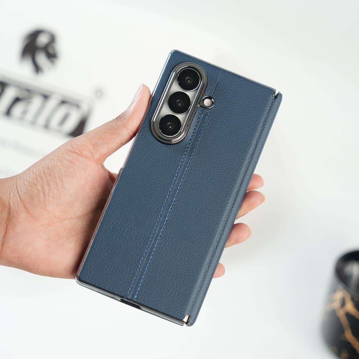 Premium Leather Middle Stitch Case for Samsung Galaxy Z Fold 8 Ultra | Slim Protective Cover