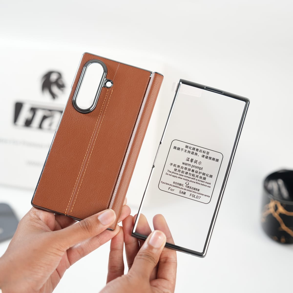 Premium Leather Middle Stitch Case for Samsung Galaxy Z Fold 8 Ultra | Slim Protective Cover