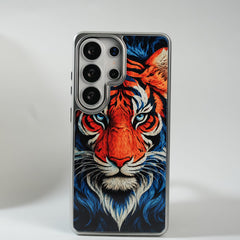 Galaxy Ultra Series Tiger Face Silver Chrome Armor Case
