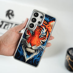 Galaxy Ultra Series Tiger Face Silver Chrome Armor Case