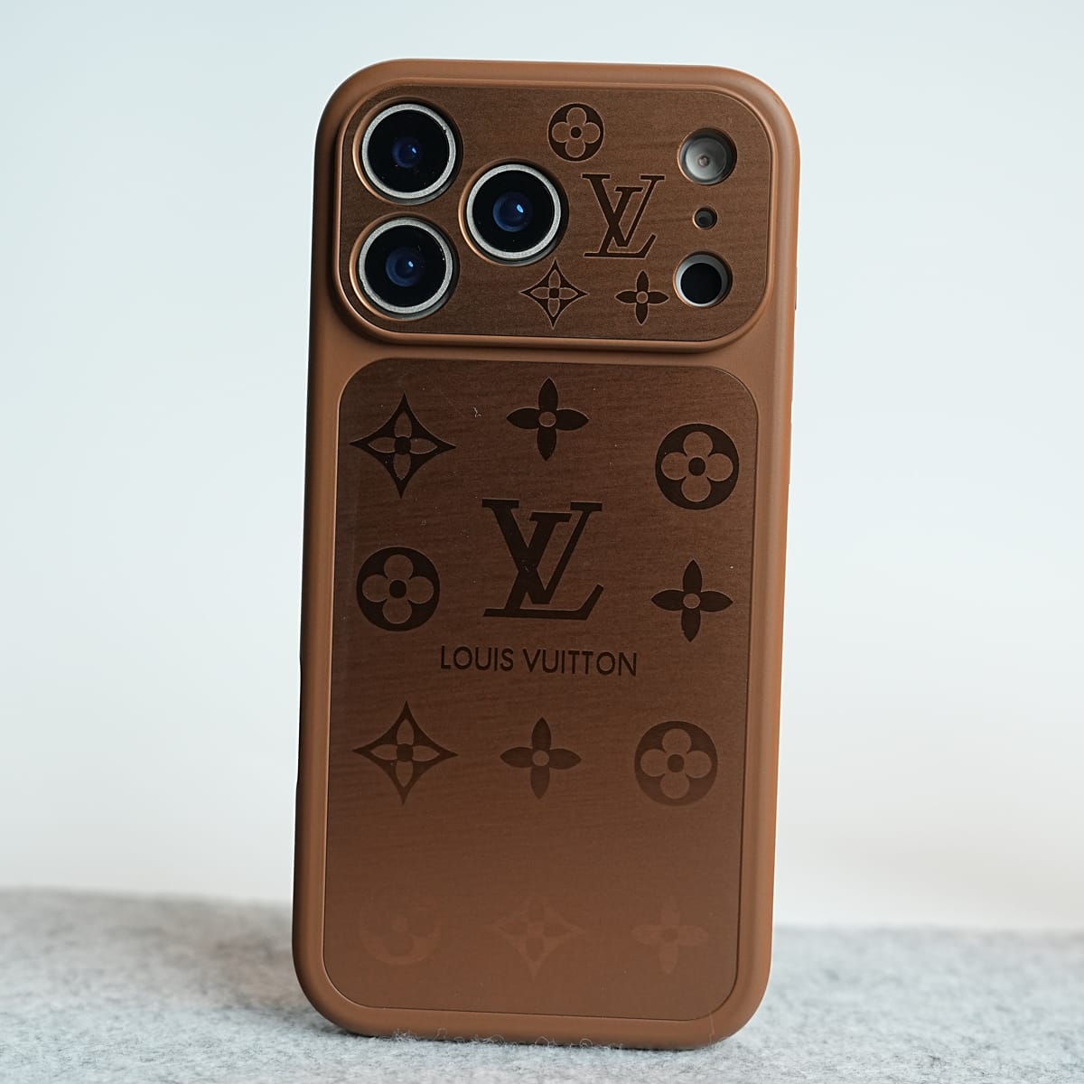 FRATO iPhone 17 Series 17 Pro Max / Brown iPhone 17 Series Premium Monogram Protective Case with Raised Camera Bezel & Slim Fit
